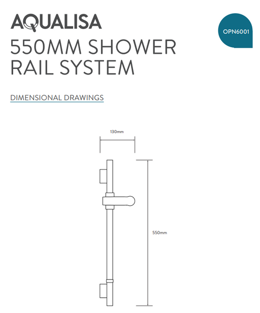 Aqualisa 550mm Shower Rail System OPN6001 - Unbeatable Bathrooms