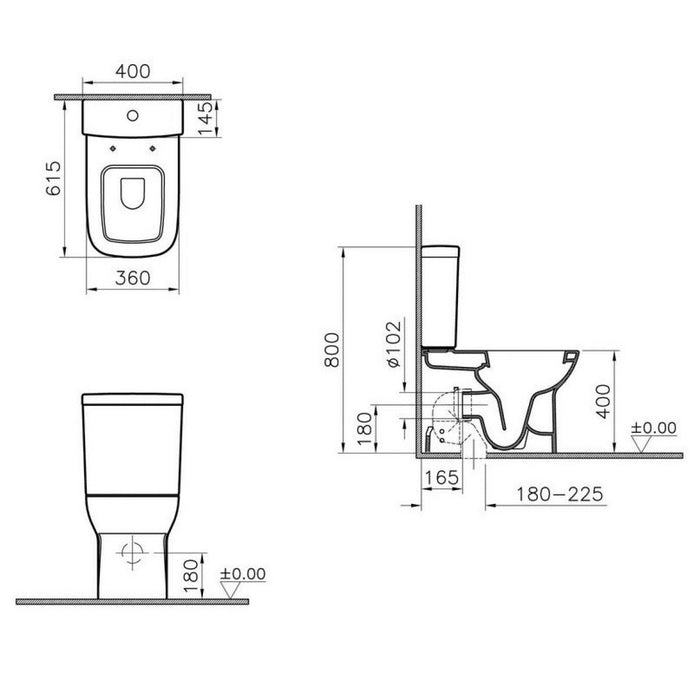 Vitra S20 Close Coupled Toilet (Closed Back) - Unbeatable Bathrooms