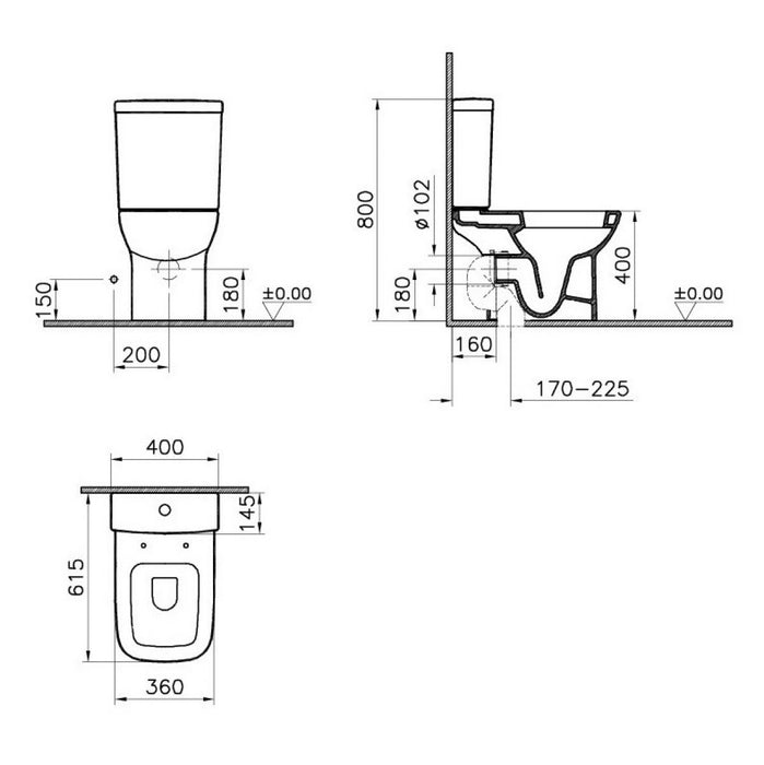 Vitra S20 Close Coupled Toilet - Unbeatable Bathrooms