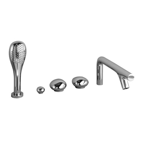 Vitra Istanbul Pebble Deck-Mounted Bath/Shower Mixer Including Handshower - Unbeatable Bathrooms