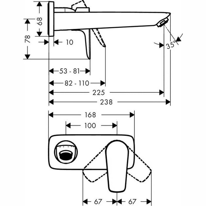 Hansgrohe Talis E - Single Lever Basin Mixer for Concealed Installation with Spout 22.5cm - Unbeatable Bathrooms