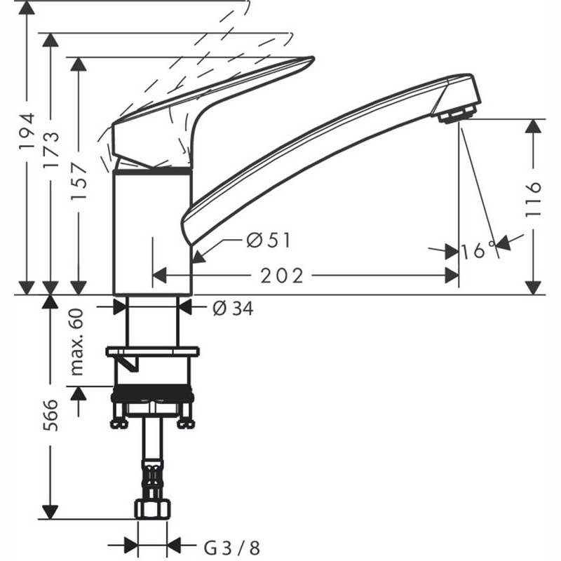 Hansgrohe Logis M31 Single Lever Kitchen Mixer 120 Coolstart Ecosma 8053