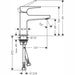 Hansgrohe Metropol - Single Lever Basin Mixer 100 with Loop Handle for Cloakroom Basins with Push-Open Waste - Unbeatable Bathrooms