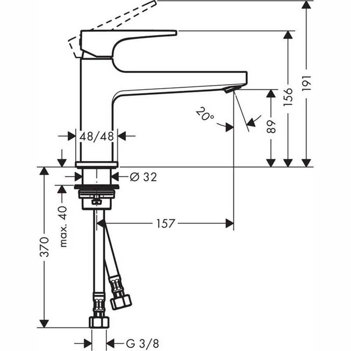 Hansgrohe Metropol - Single Lever Basin Mixer 100 with Loop Handle and Push-Open Waste - Unbeatable Bathrooms