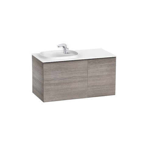 Roca Beyond 10/12/1400mm Vanity Unit - Wall Hung 2 Drawer & 1 Door Unit with Surfex Basin - Unbeatable Bathrooms