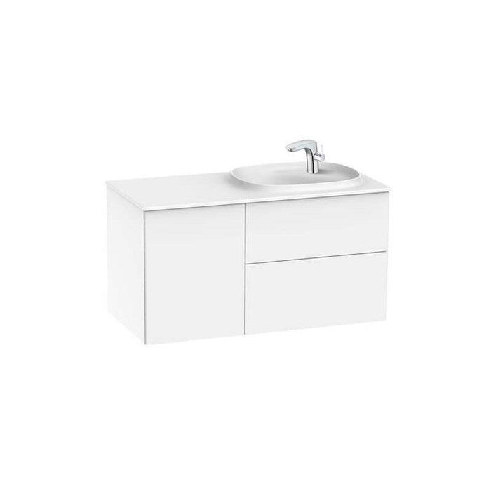 Roca Beyond 10/12/1400mm Vanity Unit - Wall Hung 2 Drawer & 1 Door Unit with Surfex Basin - Unbeatable Bathrooms