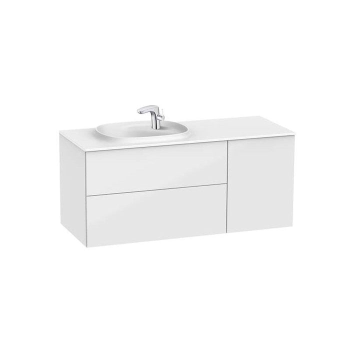 Roca Beyond 10/12/1400mm Vanity Unit - Wall Hung 2 Drawer & 1 Door Unit with Surfex Basin - Unbeatable Bathrooms