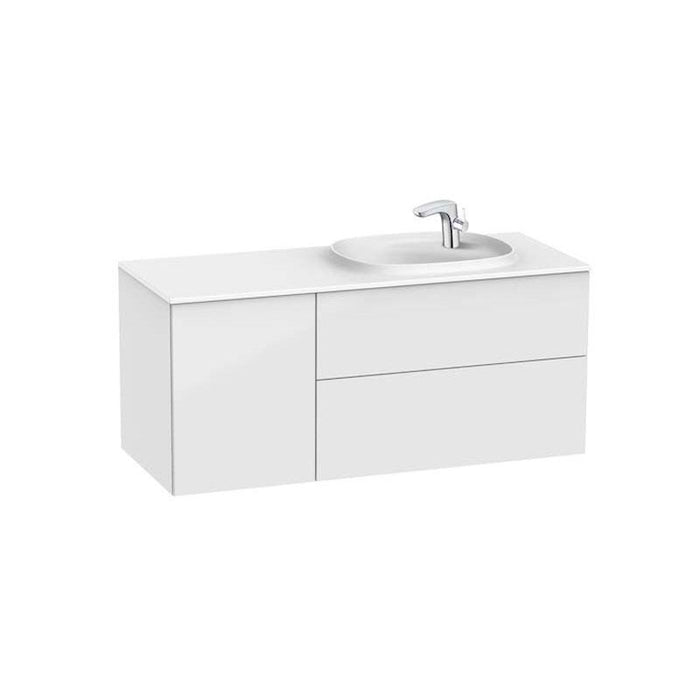 Roca Beyond 10/12/1400mm Vanity Unit - Wall Hung 2 Drawer & 1 Door Unit with Surfex Basin - Unbeatable Bathrooms