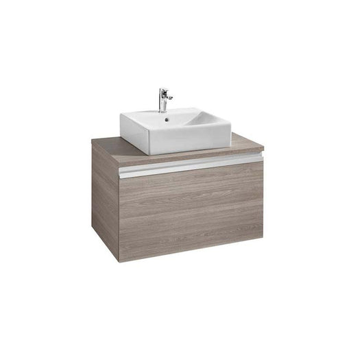 Roca Heima 800mm Vanity Unit in Textured Ash - Wall Hung 1 Drawer Unit - Unbeatable Bathrooms