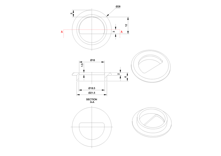 Britton Hoxton Overflow Ring - Matt Black - Unbeatable Bathrooms