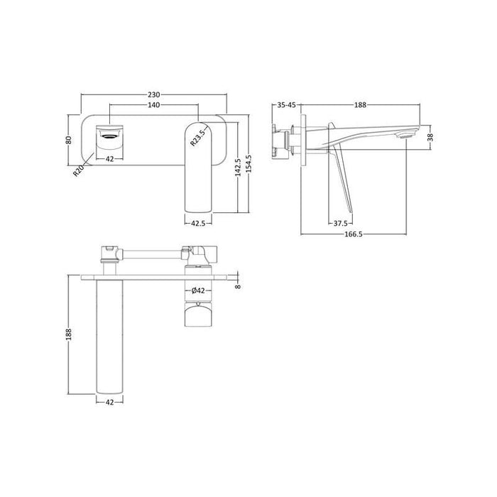 Hudson Reed Drift Wall Mounted Single Lever Basin Mixer - Unbeatable Bathrooms