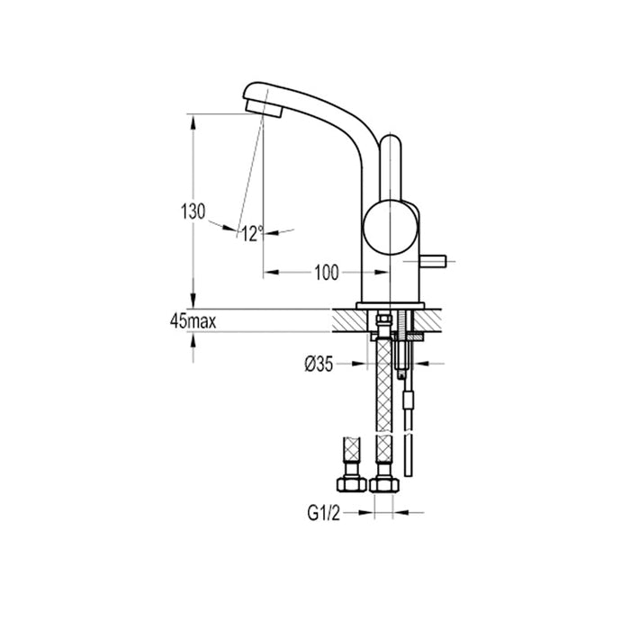 Flova Essence 152mm Mono Basin Mixer with Clicker Waste Set - Unbeatable Bathrooms