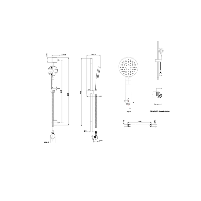 Britton Hoxton Shower Set with Outlet Elbow - Unbeatable Bathrooms