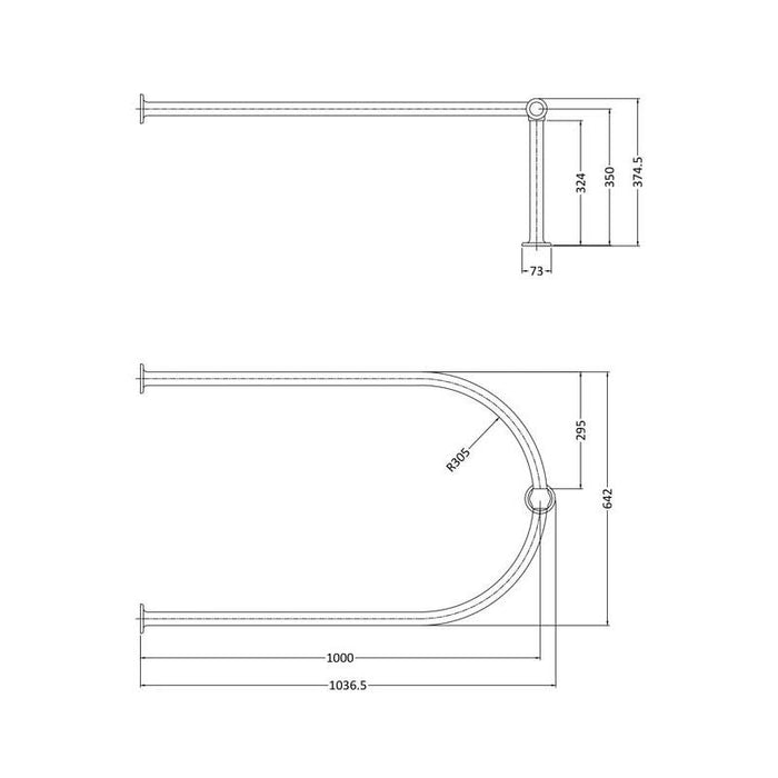 Hudson Reed Storage 1/2 Shower Curtain Ring - Unbeatable Bathrooms