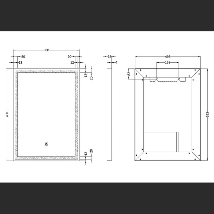 Hudson Reed Lyra Led Touch Sensor Mirror - Unbeatable Bathrooms