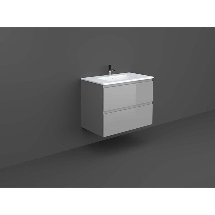 RAK Precious 800mm Vanity Unit - Wall Hung 2 Drawer Unit with Drop-In Basin - Unbeatable Bathrooms