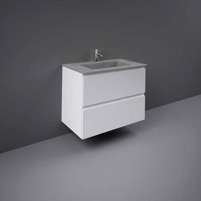 RAK Precious 800mm Vanity Unit - Wall Hung 2 Drawer Unit with Drop-In Basin - Unbeatable Bathrooms