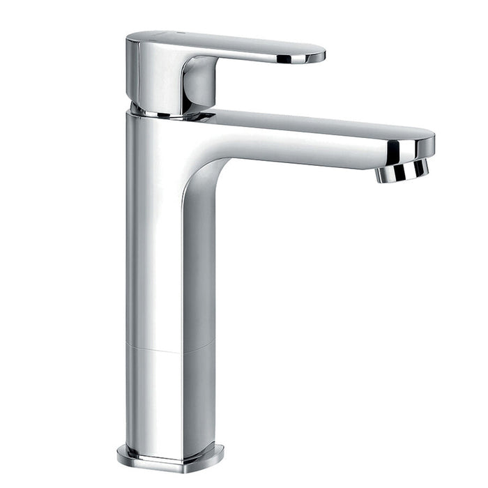 Flova Smart Mid Height Basin Mixer with Slotted Clicker Waste Set - Unbeatable Bathrooms