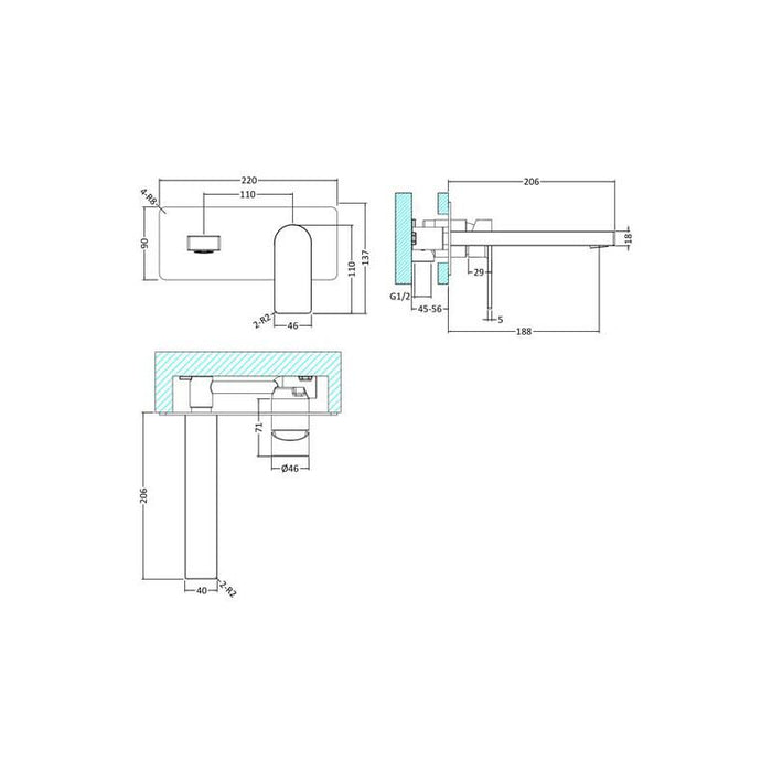 Hudson Reed Sottile W/M Single Lever Basin Mixer - Unbeatable Bathrooms