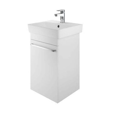 The White Space Scene 450mm Cloakroom Vanity Unit - Wall Hung 1 Door Unit - Unbeatable Bathrooms