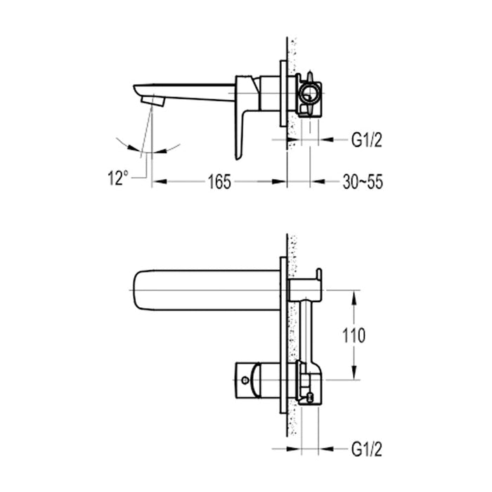 Flova Urban Concealed Basin Mixer with Slotted Clicker Waste Set - Unbeatable Bathrooms