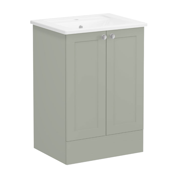 VitrA Root Classic 600mm Vanity Unit - Floor Standing 2 Door Unit with Basin (Various Colours) - Unbeatable Bathrooms