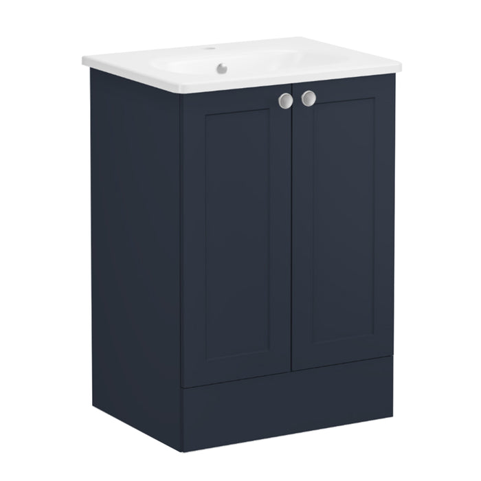 VitrA Root Classic 600mm Vanity Unit - Floor Standing 2 Door Unit with Basin (Various Colours) - Unbeatable Bathrooms