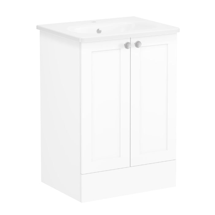 VitrA Root Classic 600mm Vanity Unit - Floor Standing 2 Door Unit with Basin (Various Colours) - Unbeatable Bathrooms