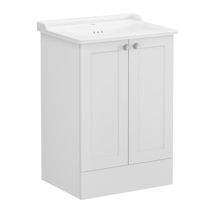 VitrA Root Classic 600mm Vanity Unit - Floor Standing 2 Door Unit with Basin (Various Colours) - Unbeatable Bathrooms