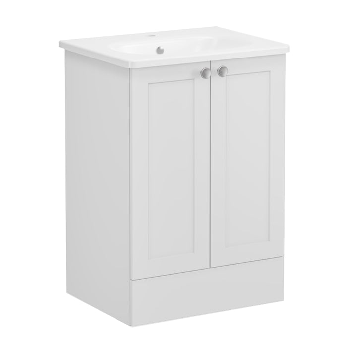 VitrA Root Classic 600mm Vanity Unit - Floor Standing 2 Door Unit with Basin (Various Colours) - Unbeatable Bathrooms