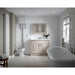 Nuie York 2 Door Floor Standing Vanity Unit with White Marble Top & 3 Tap Hole Basin - Unbeatable Bathrooms