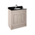 Nuie York 2 Door Floor Standing Vanity Unit with Black Marble Top & 1 Tap Hole Basin - Unbeatable Bathrooms