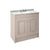 Nuie York 2 Door Floor Standing Vanity Unit with White Marble Top & 3 Tap Hole Basin - Unbeatable Bathrooms