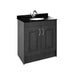 Nuie York 2 Door Floor Standing Vanity Unit with Black Marble Top & 1 Tap Hole Basin - Unbeatable Bathrooms