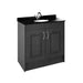 Nuie York 2 Door Floor Standing Vanity Unit with Black Marble Top & 1 Tap Hole Basin - Unbeatable Bathrooms