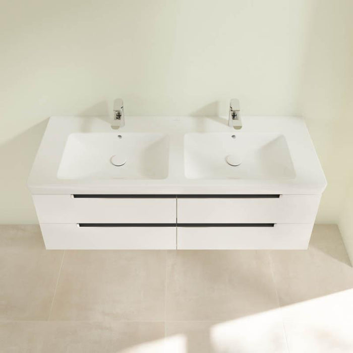 Villeroy & Boch Subway 2.0 1300mm Double Vanity Unit - Wall Hung 4 Drawer Unit - Unbeatable Bathrooms