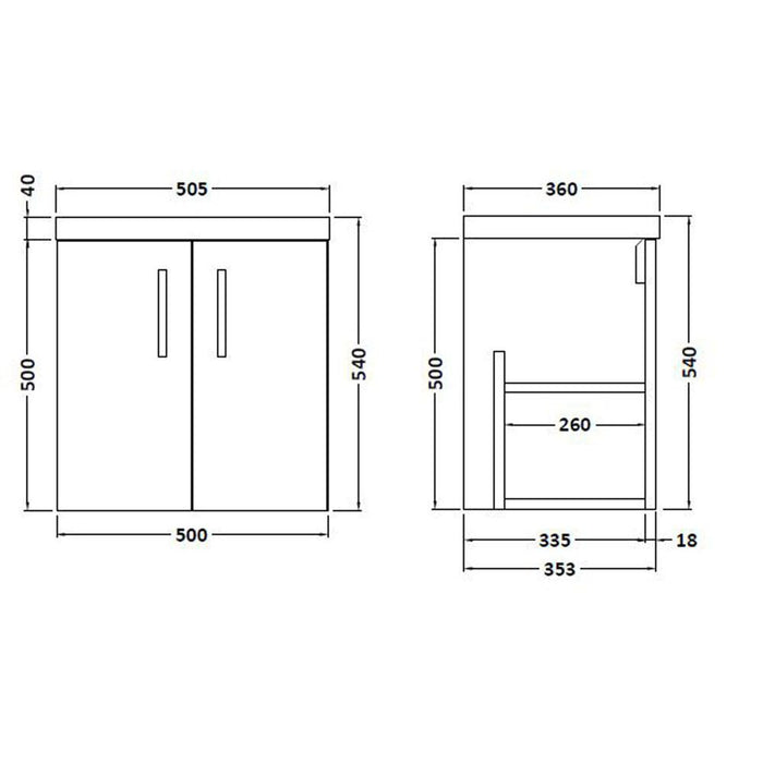 Hudson Reed Apollo Vanity Unit - Wall Hung 1 & 2 Door Units with Basin (Various) - Unbeatable Bathrooms