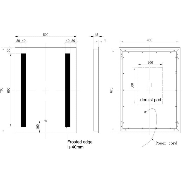 Bliss Shion Rectangle Front-Lit LED Mirror - Unbeatable Bathrooms