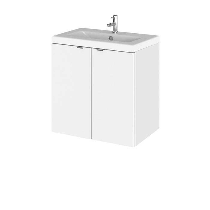 Hudson Reed Fusion 500/600mm Vanity Unit - Wall Hung 2 Door Unit with Basin - Unbeatable Bathrooms