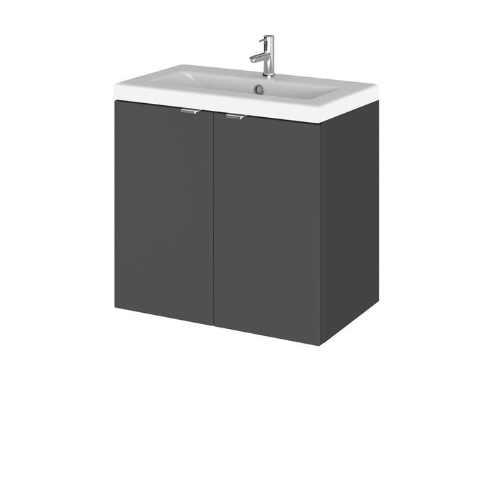 Hudson Reed Fusion 500/600mm Vanity Unit - Wall Hung 2 Door Unit with Basin - Unbeatable Bathrooms