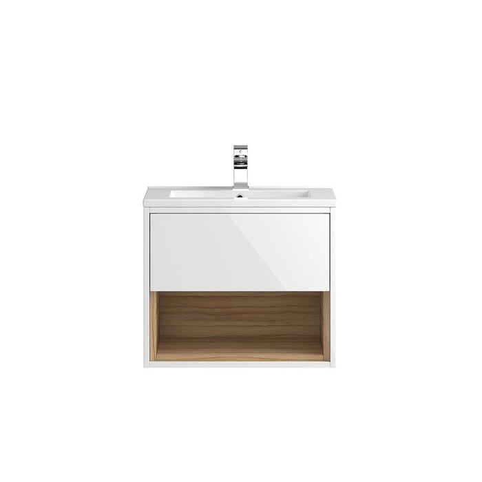 Hudson Reed Coast Vanity Unit - Wall Hung 1 Drawer Unit with Basin - Unbeatable Bathrooms