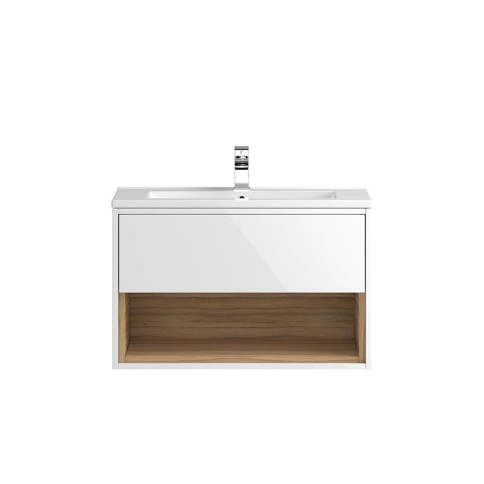 Hudson Reed Coast Vanity Unit - Wall Hung 1 Drawer Unit with Basin - Unbeatable Bathrooms