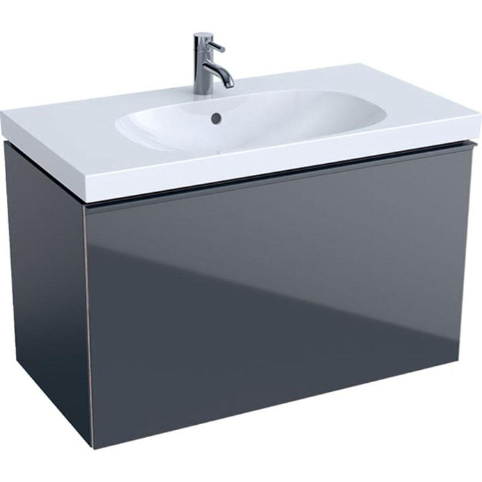 Geberit Acanto Cabinet 90cm for Washbasin, with One Drawer, One Internal Drawer and Trap Lava - Unbeatable Bathrooms