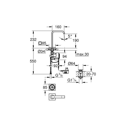 Grohe Allure F Digital Large Size Basin Mixer - Unbeatable Bathrooms