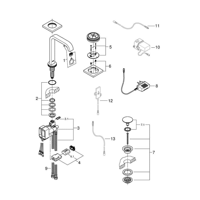 Grohe Allure F Digital Large Size Basin Mixer - Unbeatable Bathrooms