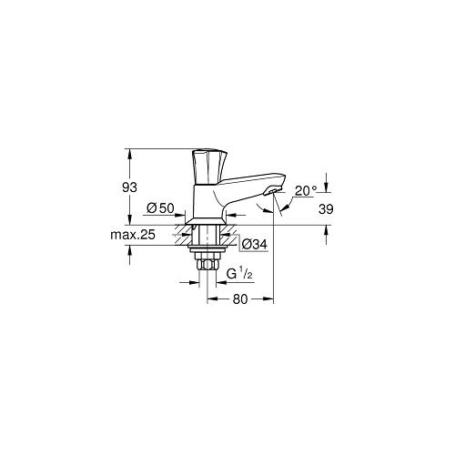 Grohe Costa L 1/2 Inch Basin Tap - Unbeatable Bathrooms