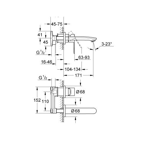 Grohe Eurostyle Cosmopolitan Small Size 2 Hole Basin Mixer - Unbeatable Bathrooms