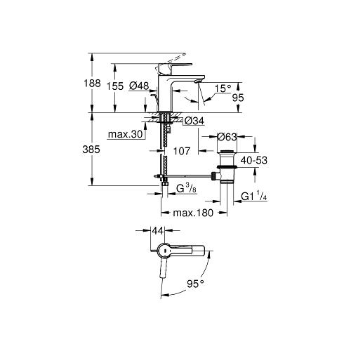 Grohe Lineare 1/2 Inch Extra Small Size Single-Lever Basin Mixer with Short Spout - Unbeatable Bathrooms