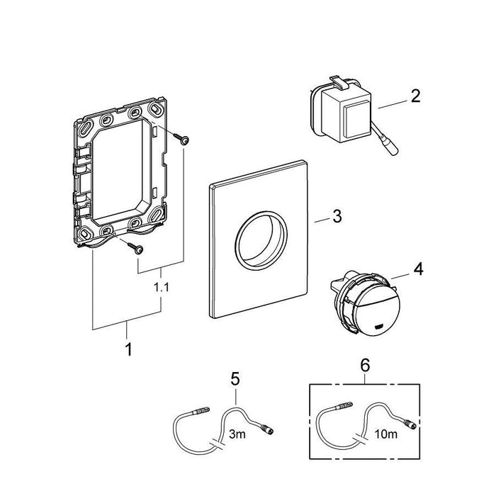 Grohe Nova Cosmopolitan Light Flush Plate - Unbeatable Bathrooms