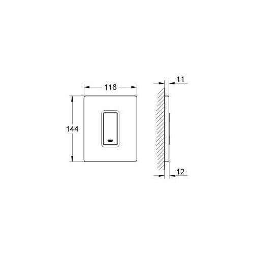 Grohe Skate Cosmopolitan Chrome Actuation Plate - Unbeatable Bathrooms